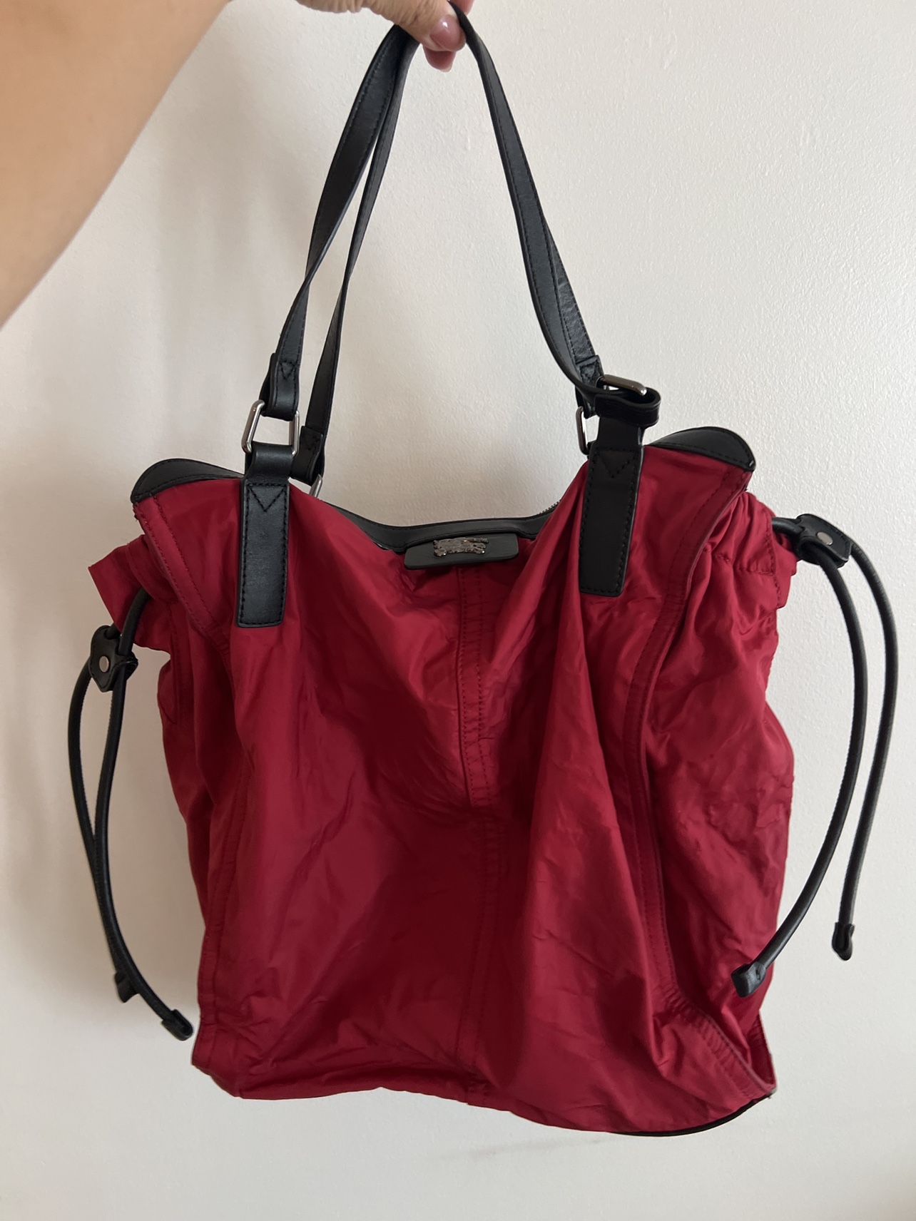 Burberry Nylon Red Tote Bag