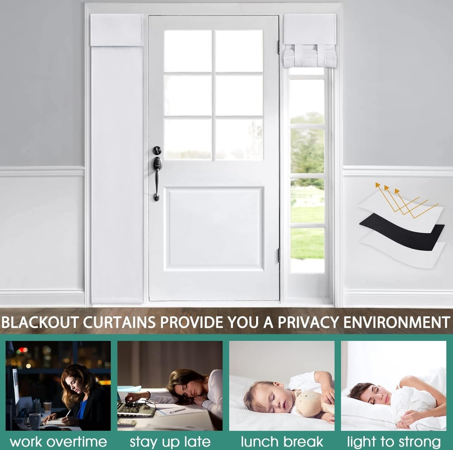 white Door Window Curtain - 1 panel image indicator(6)