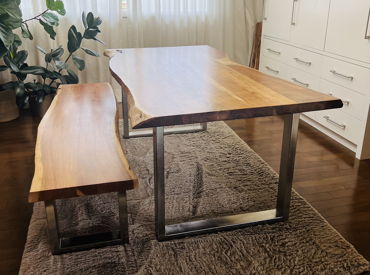 Live Edge Dining Table and Bench - photo 3