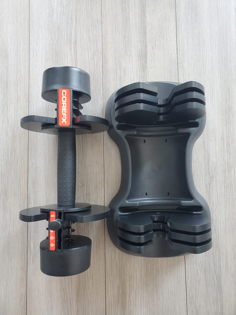 2 CoreFx Adjustable Dumbbells 25 lbs image indicator(4)