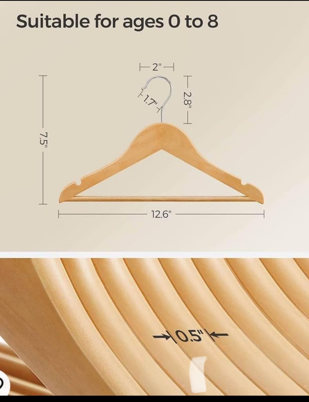 Wooden Hangers for Kids 20 pack image indicator(3)