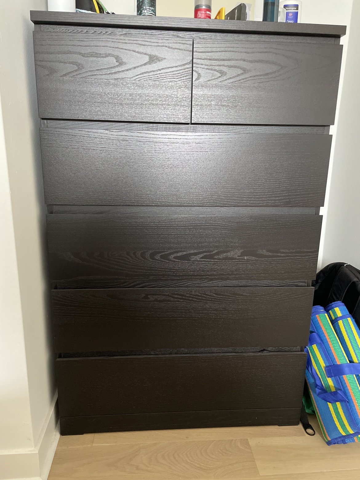 IKEA malm 6 drawer chest black