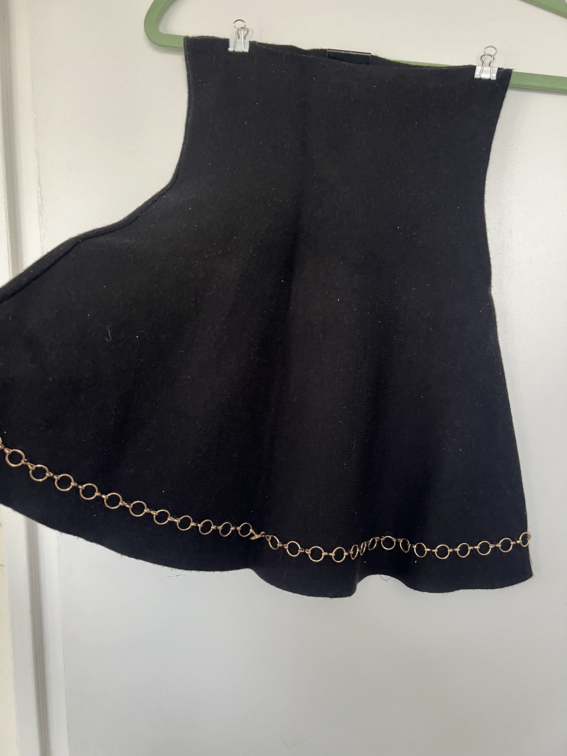 Zara Knit Black Chain Hem Skirt - photo 2