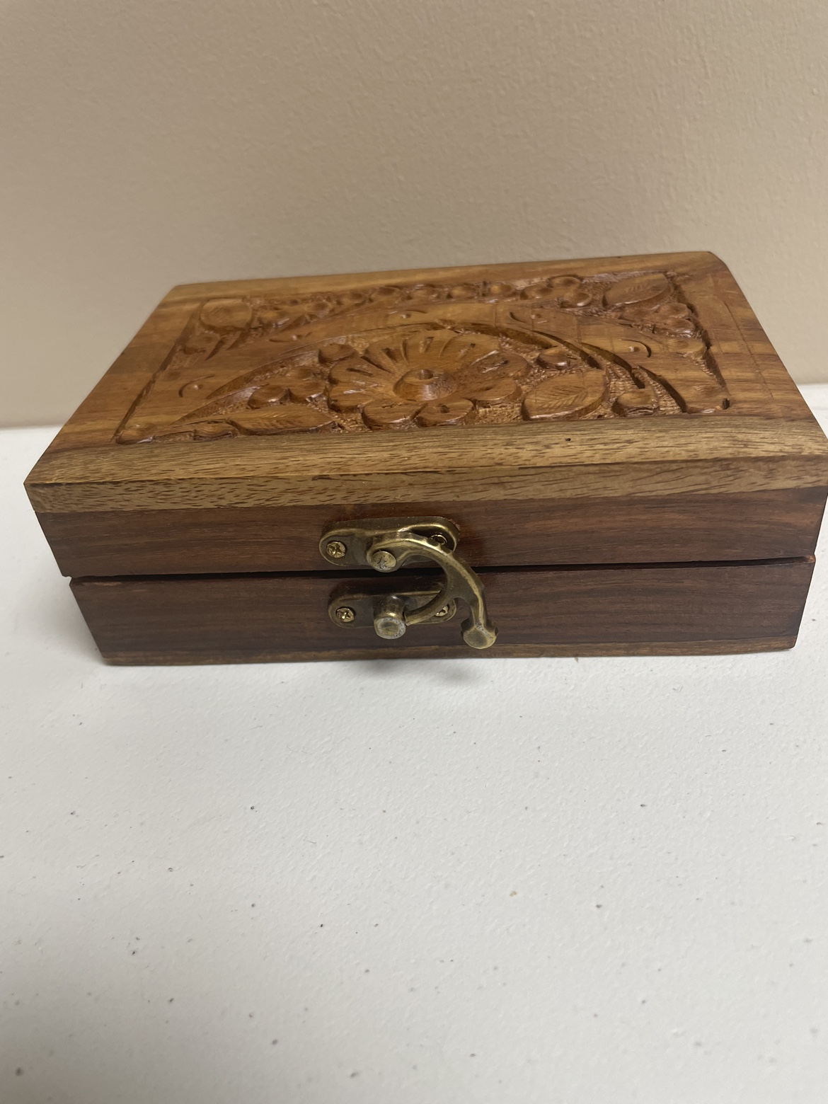 Carved Wooden Box.