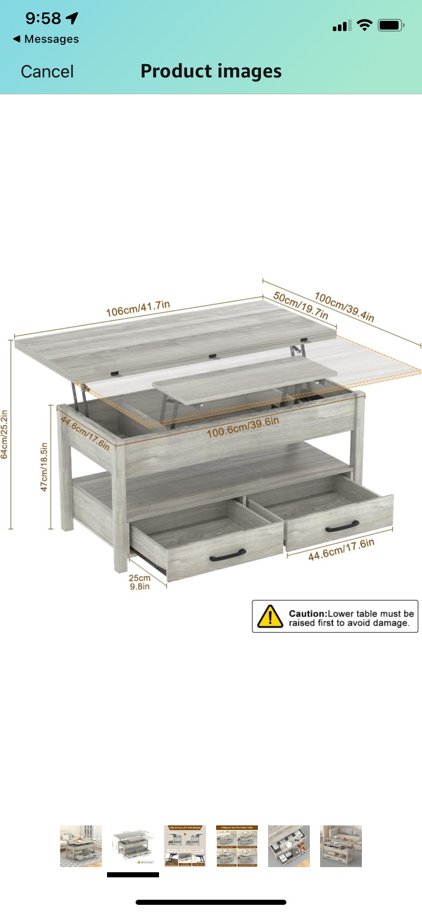 Lift Top Coffee Table / Convertible Dining Table - photo 5