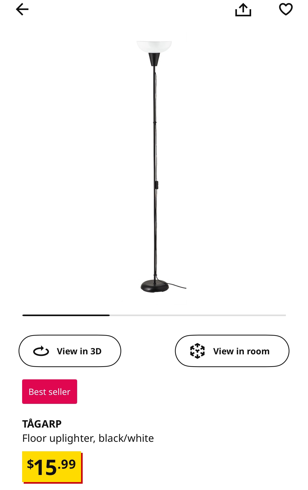 IKEA TÅGARP Floor Lamp- open Box - photo 4