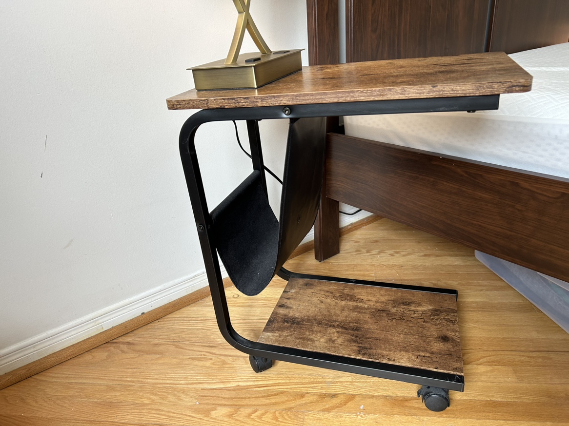 Side table with wheels, laptop desk, night stand