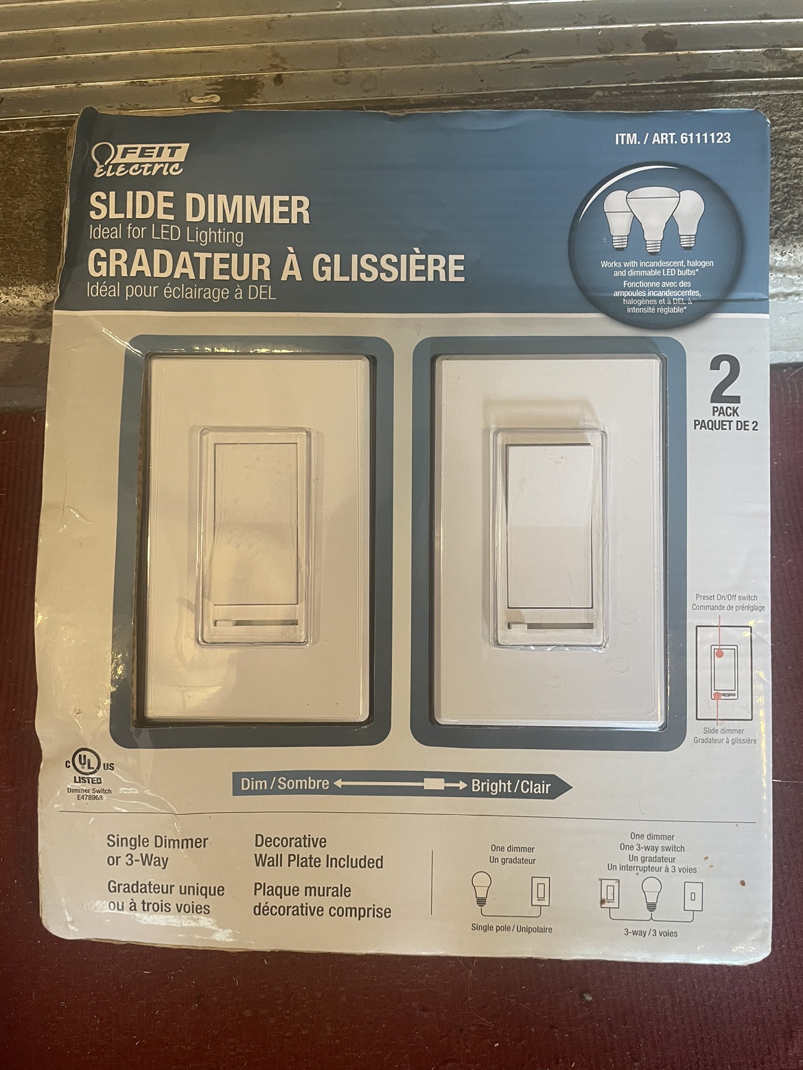 Feit Electric Slide Dimmer Switch 2 Pack