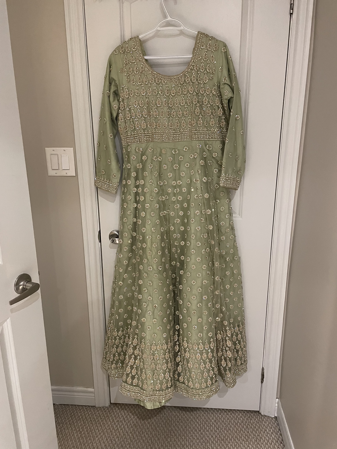 Green Embroidered Gown image indicator(2)