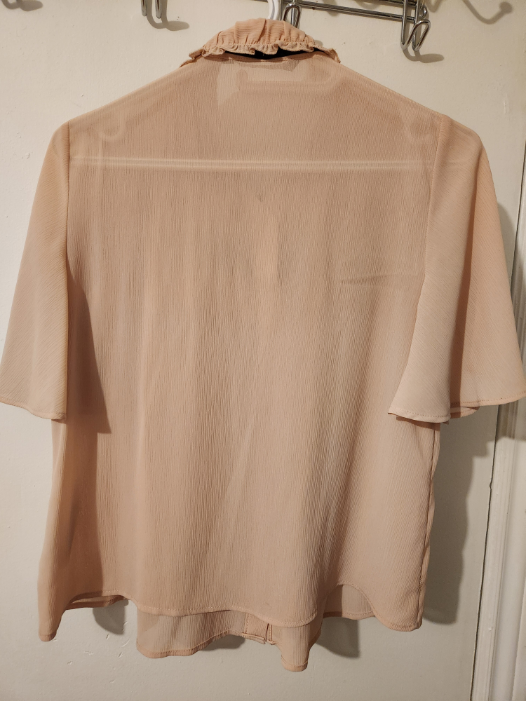 Zara Pink Blouse with Black Bow (XS) - photo 4