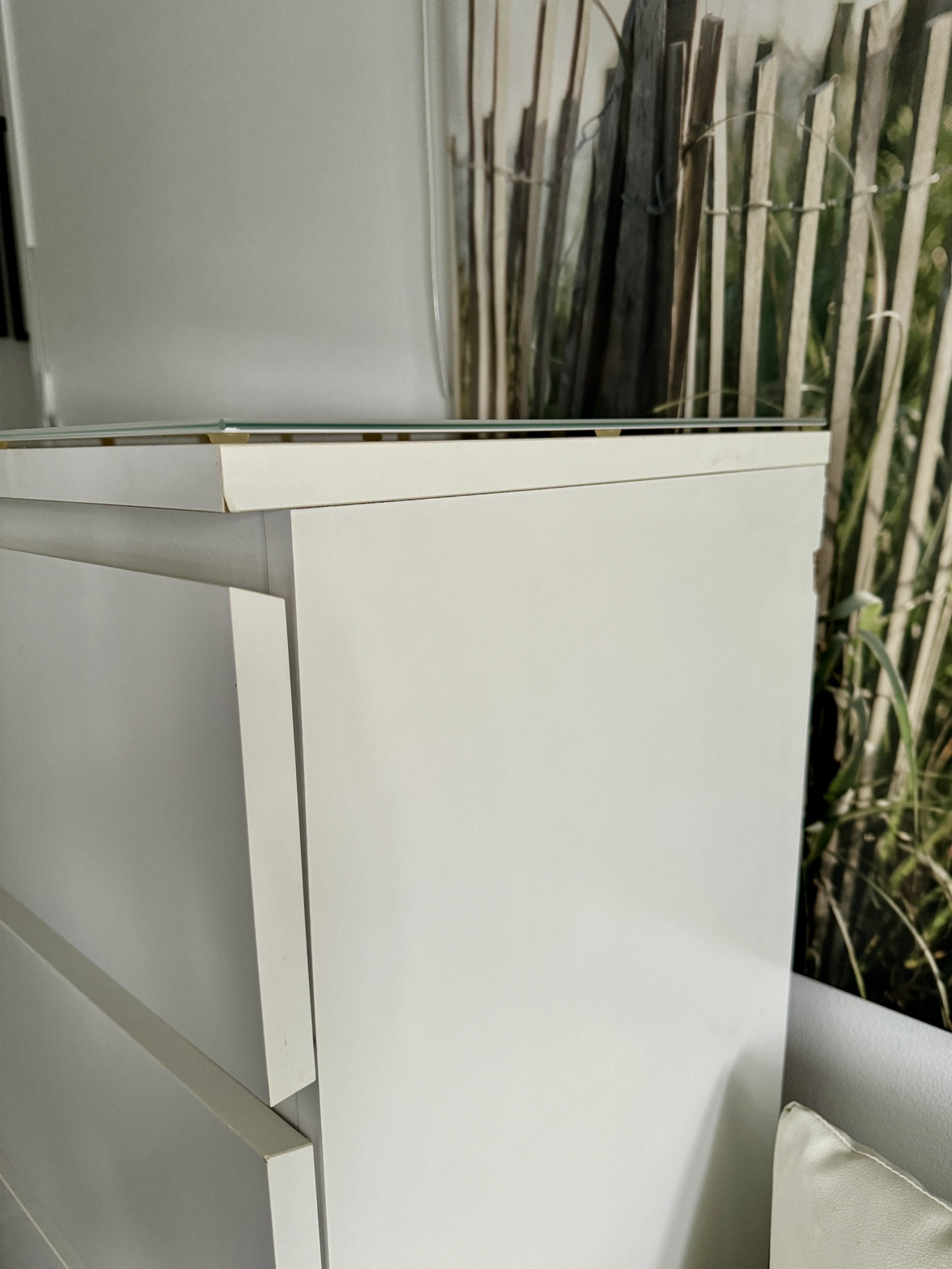IKEA White Dresser/Drawer with Glass Top - photo 2