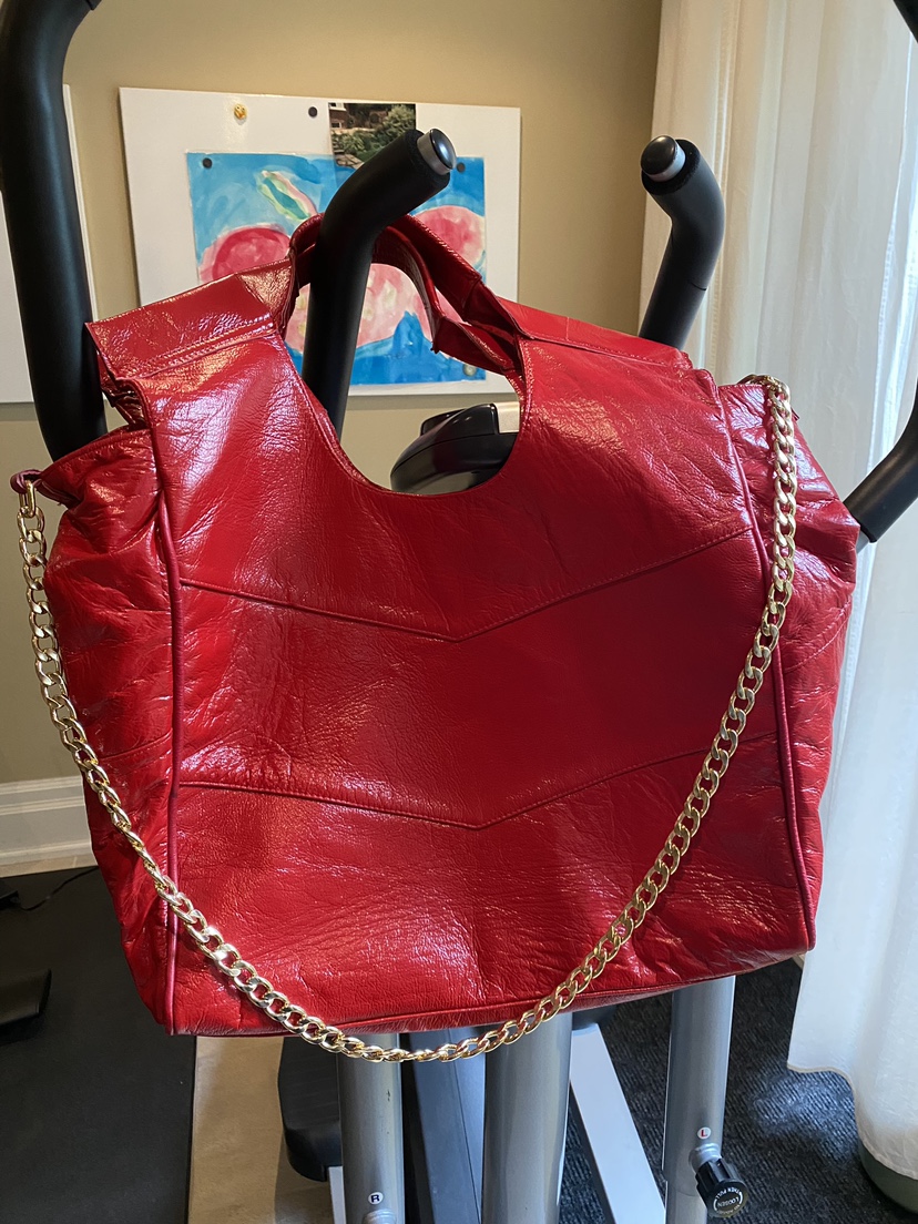Vera Pelle Red Leather Handbag