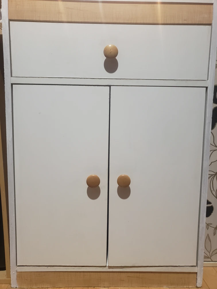 White microwave stand With Doors and Drawer