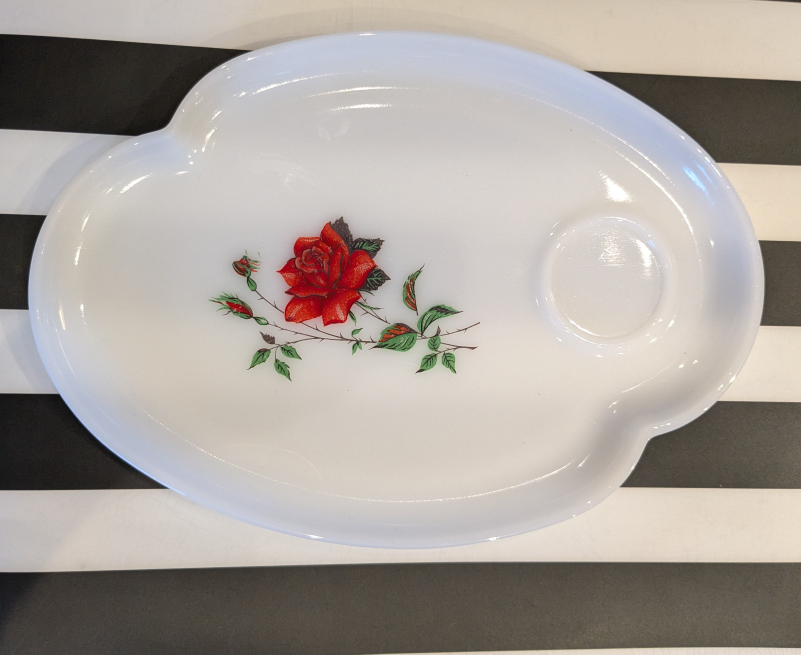 Vintage Rose Federal milk white snack plate image indicator(2)