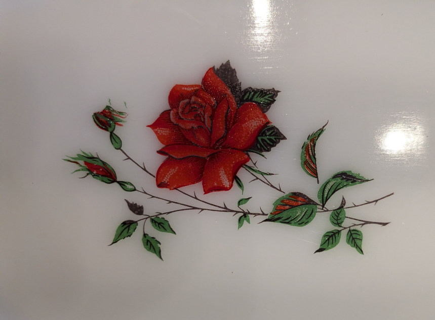 Vintage Rose Federal milk white snack plate image indicator(3)