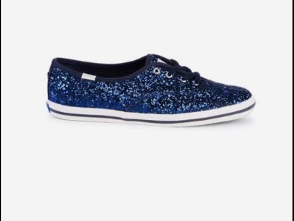Keds x Kate Spade Glitter Lace Up Sneakers Navy Blue image indicator(3)