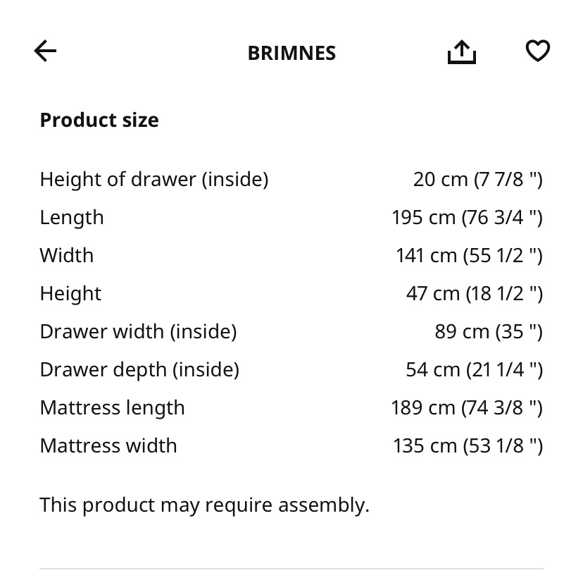 IKEA BRIMNES Double Bed with storage - photo 3