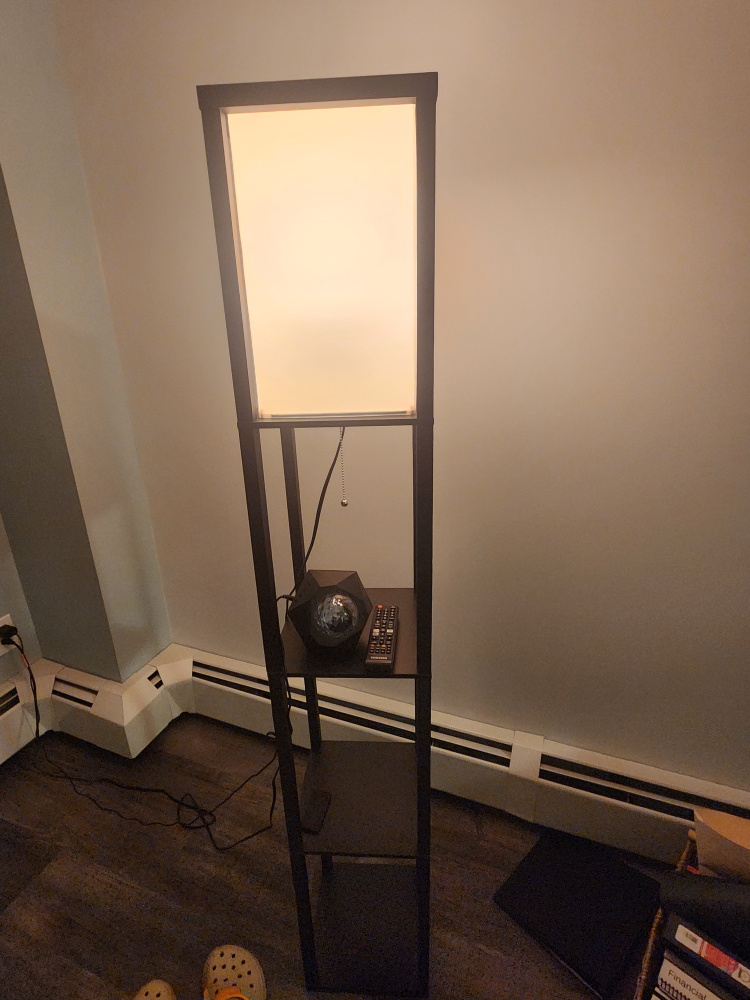 Lamp with shelves