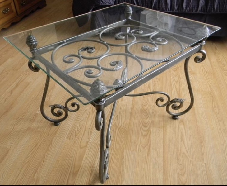 Wrought Iron & Glass Coffee and End Tables - photo 2