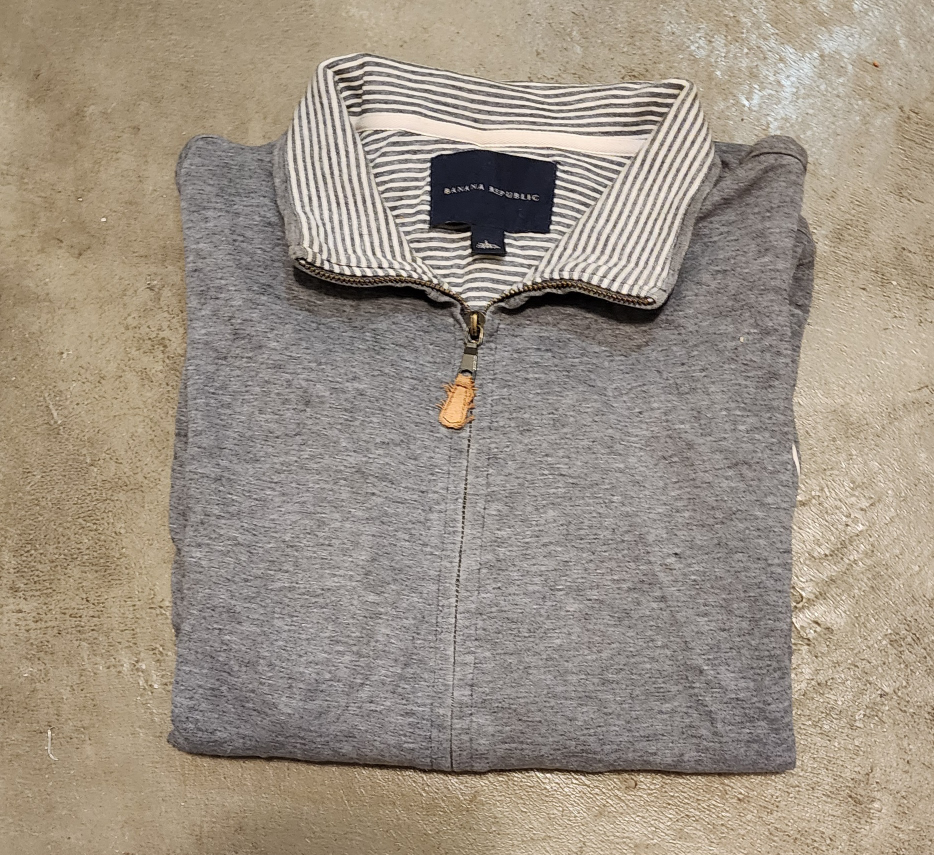 Banana Republic Men's Grey Zippered Jacket Size L   #freecycle thumbnail