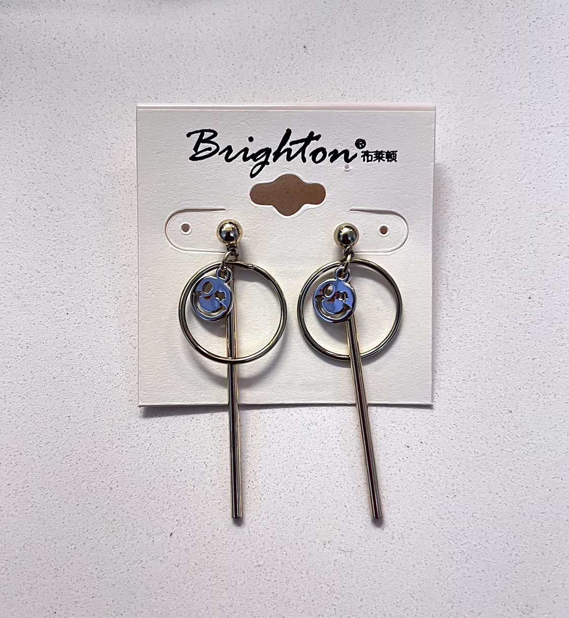 Brighton Gold Smiley Face Earrings