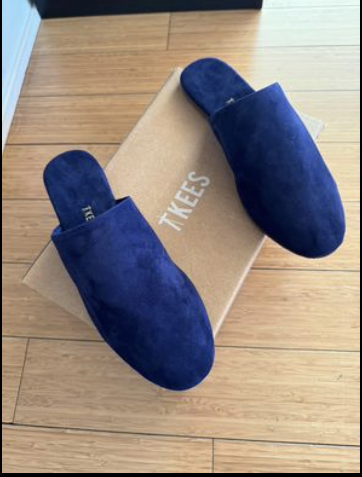 Tkees Navy Slide-on mule suede leather Size 8 - New in box thumbnail