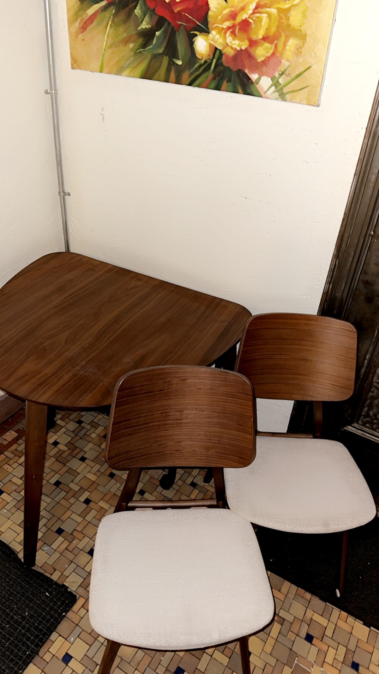 Walnut Table and Two Chairs Set in perfect condition - photo 2