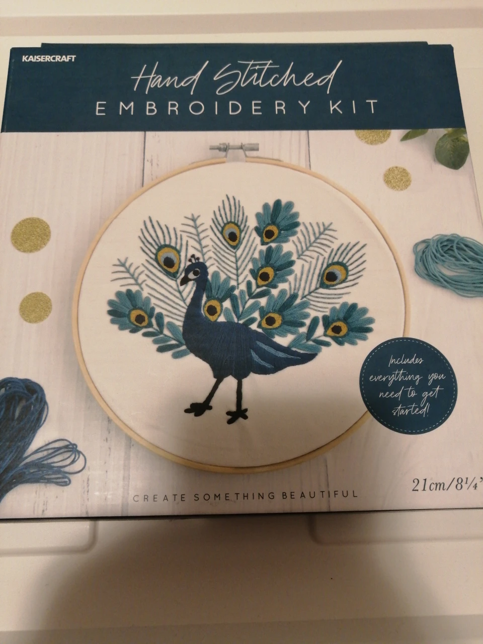 Peacock Hand Stitched Embroidery Kit thumbnail