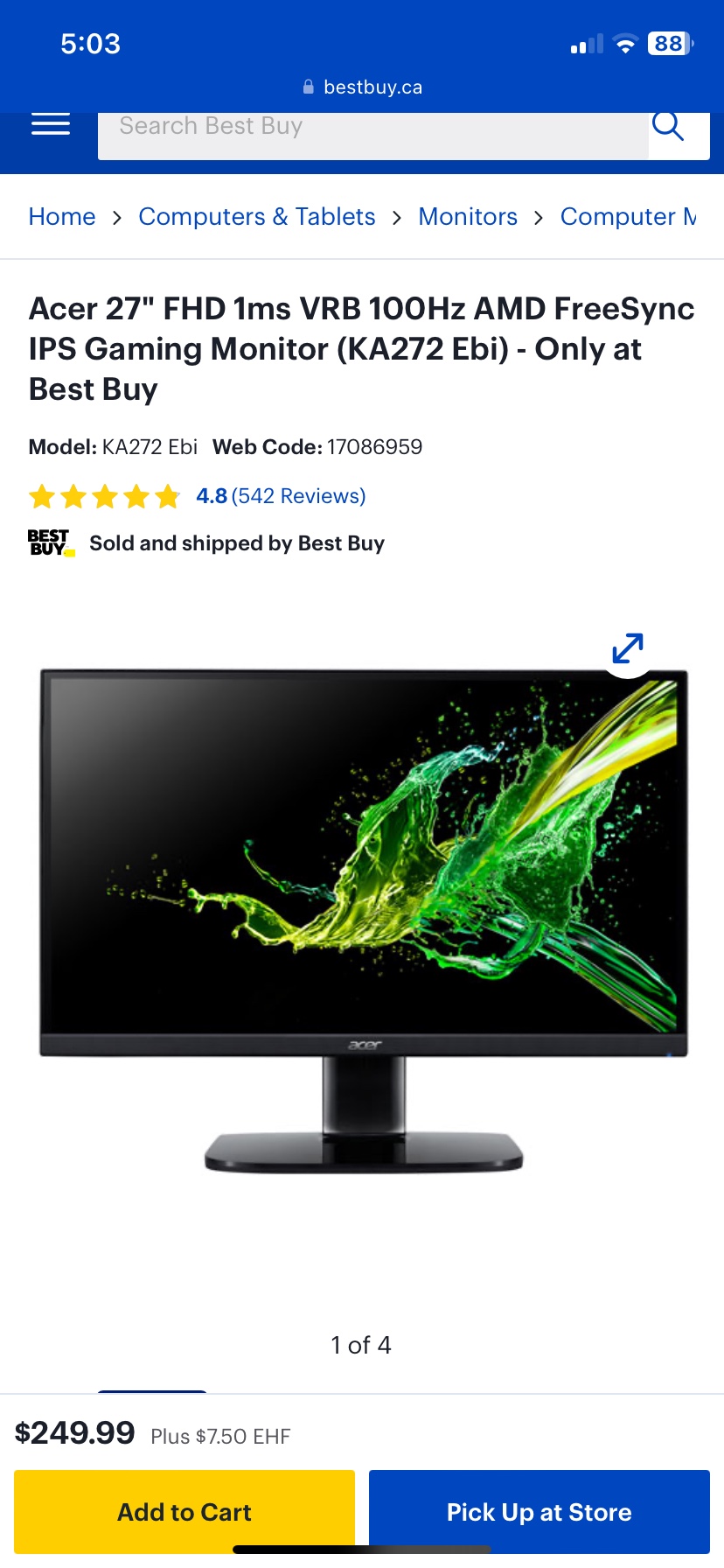 2 Acer Monitor with Dual Arm Monitor Stand - photo 2