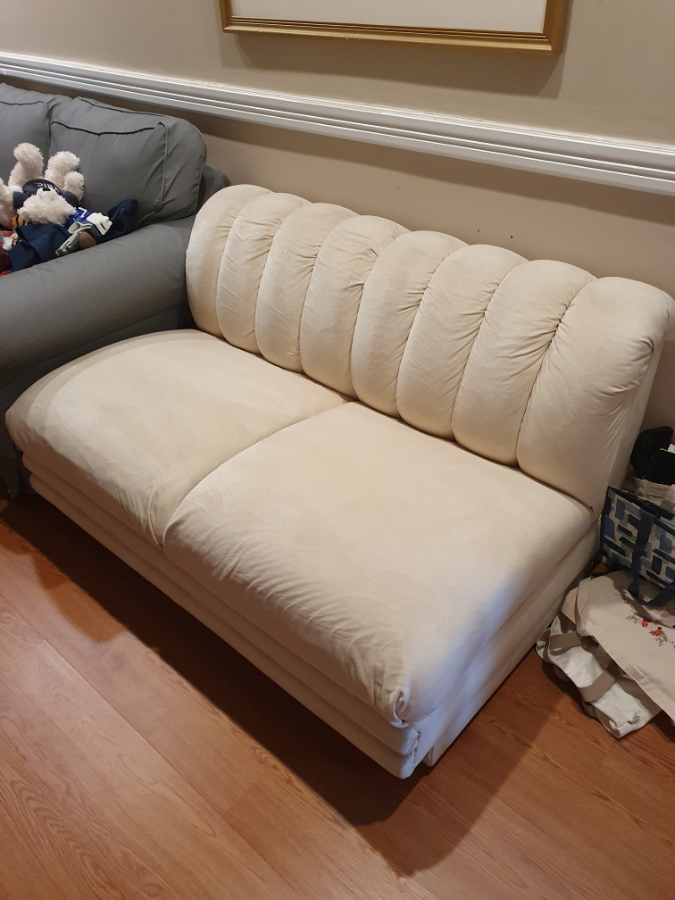 white sofa & ottoman bench with storage - photo 2