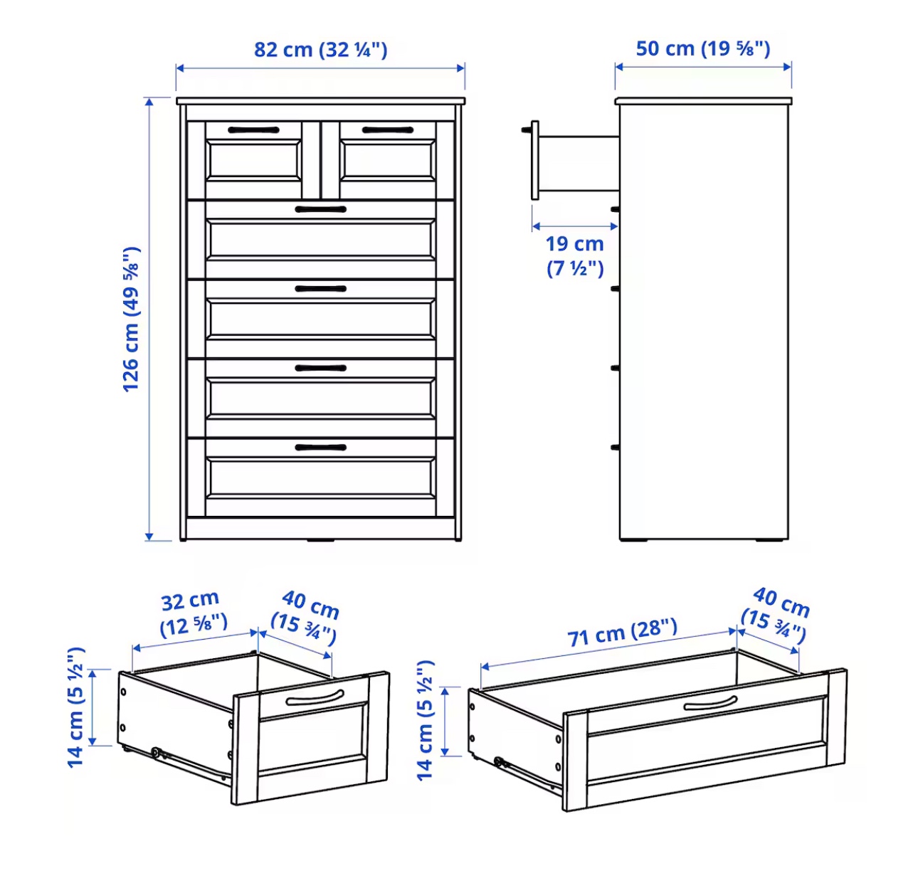6 Drawer white dresser - photo 2