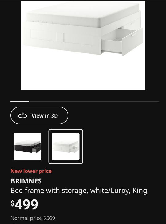 ikea king size bed frame with drawers - photo 3