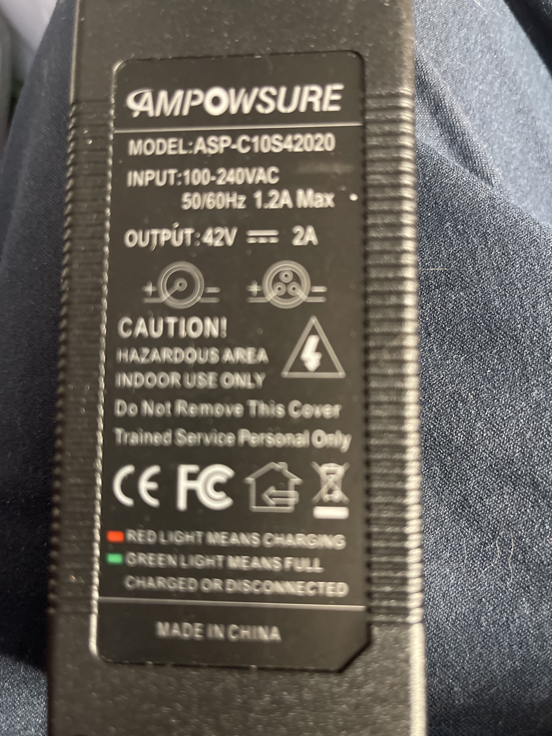 42V 2A AMPOWSURE Power Adapter/Charger$20
