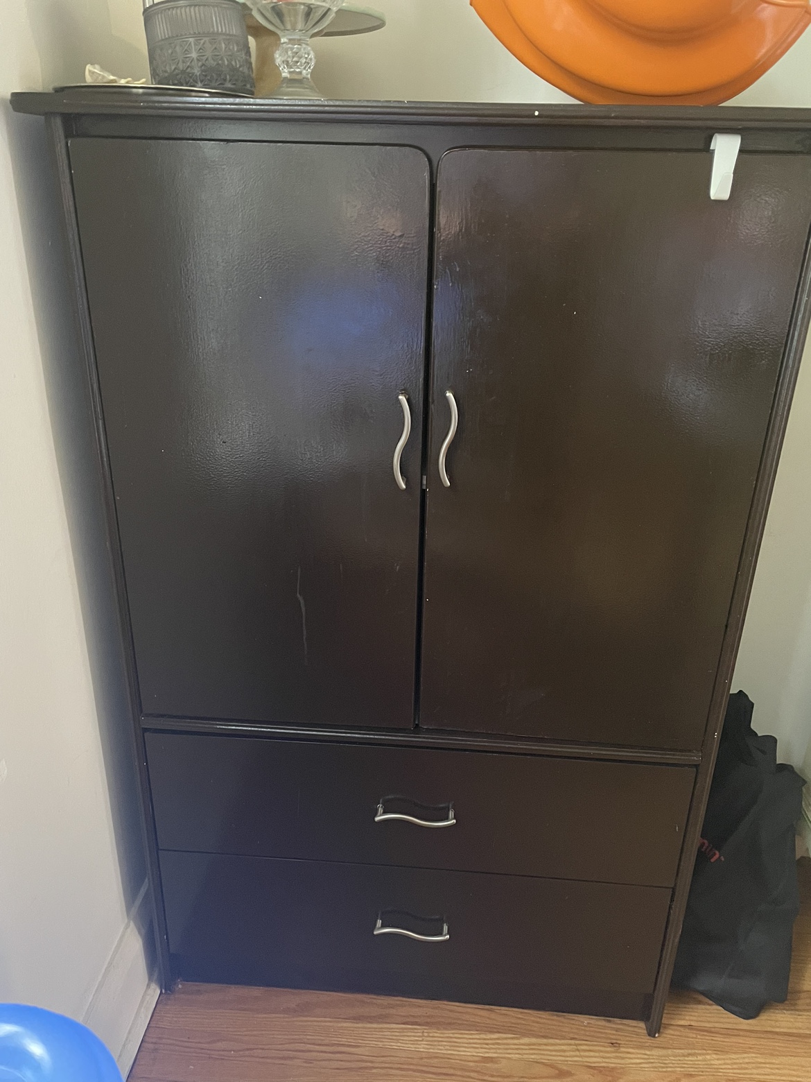 Brown Armoire with Two Drawers thumbnail
