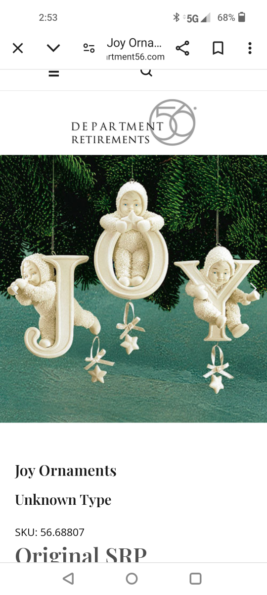 Department 56 Joy Snow babies Ornaments