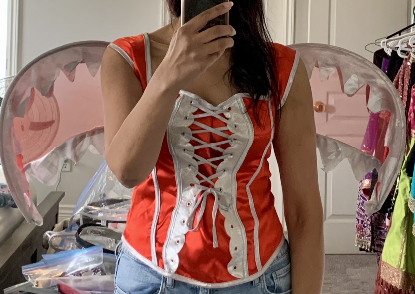 Corset with Wings Halloween Costume Top
