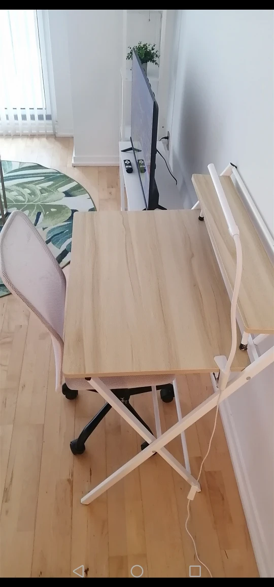 Foldable computer desk, chair and light - photo 2