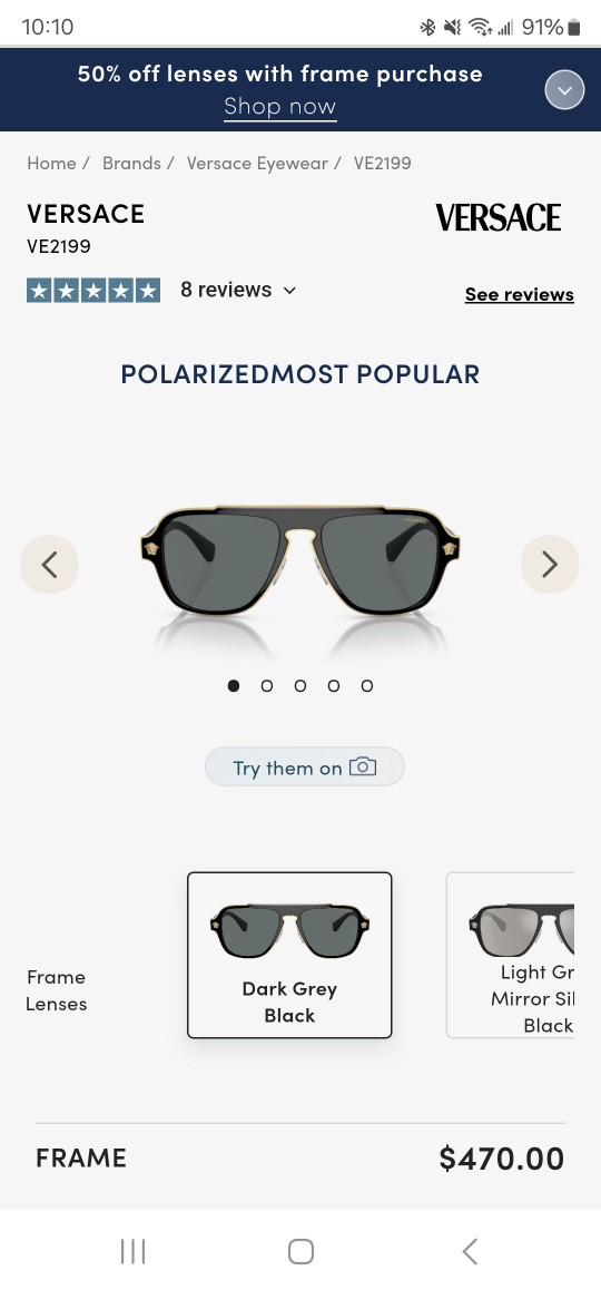 Versace VE2199 Sunglasses 50% off retail thumbnail
