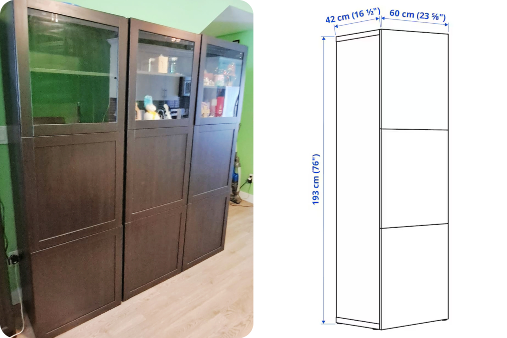 90% New Storage combination shelf units with doors