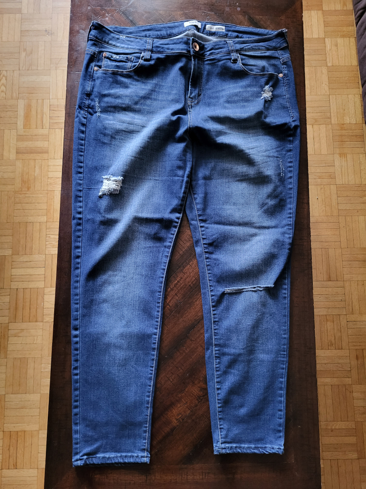 plus size 20W destressed skinny jeans thumbnail