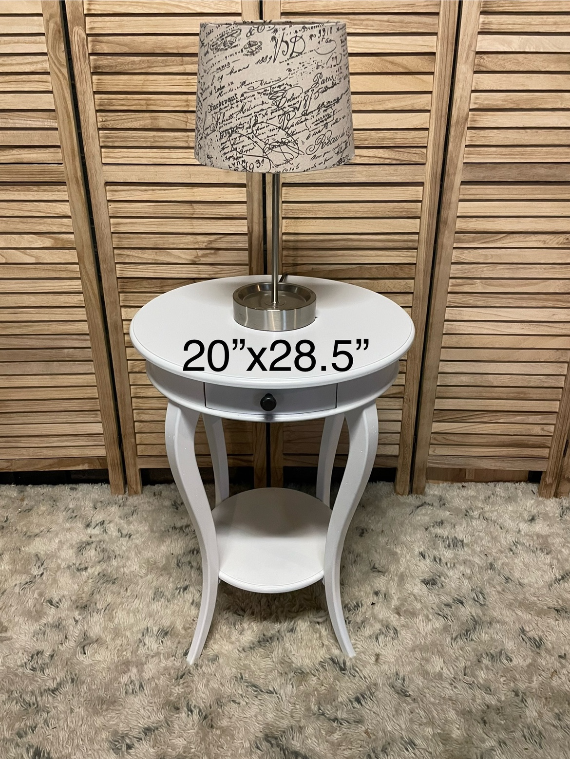 White End Table with Drawer - photo 4