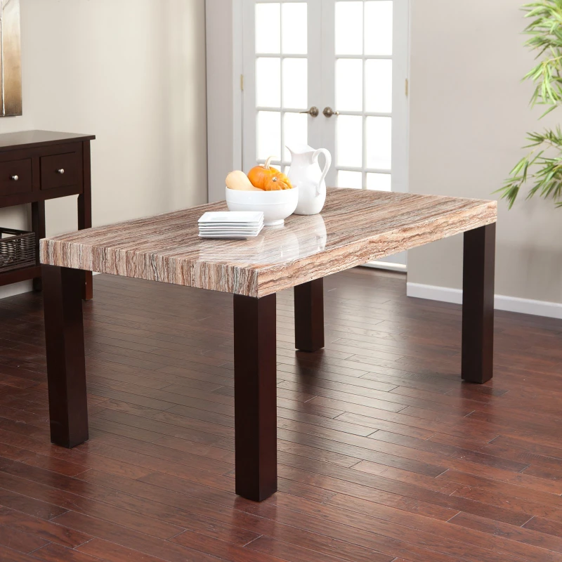 Faux Marble Top Dinner Table