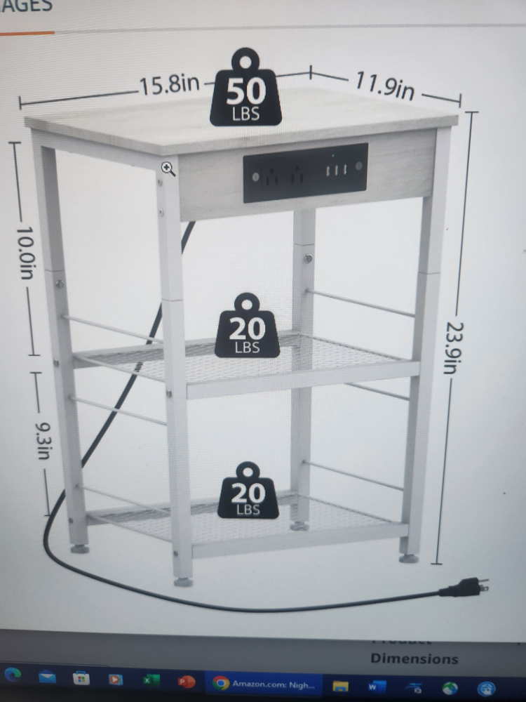 White End Table with Outlets - photo 4