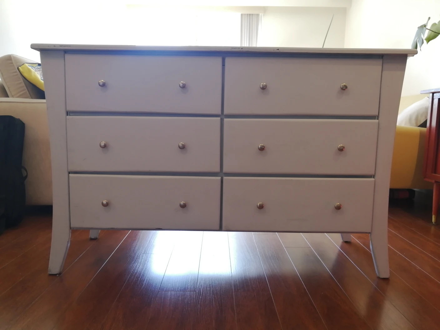 Six Drawer Dresser, pale blue