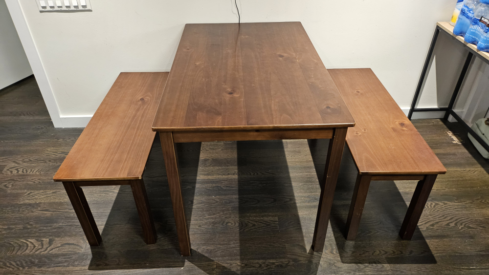 Zinus Dining Table and Benches Set