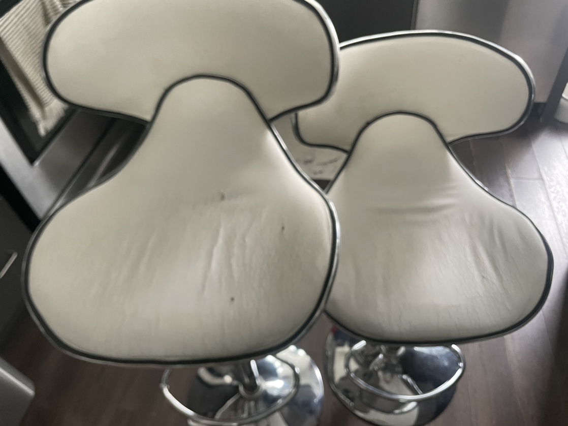 White Swivel Bar Stools sold as it thumbnail