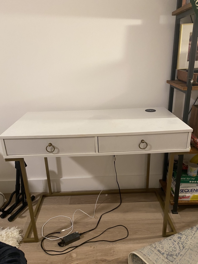 White Desk with Gold Legs - photo 3