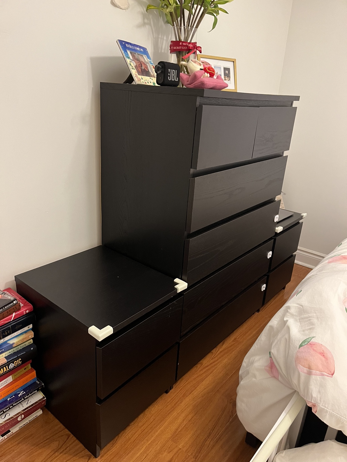 IKEA MALM Dresser and 2 Nightstands