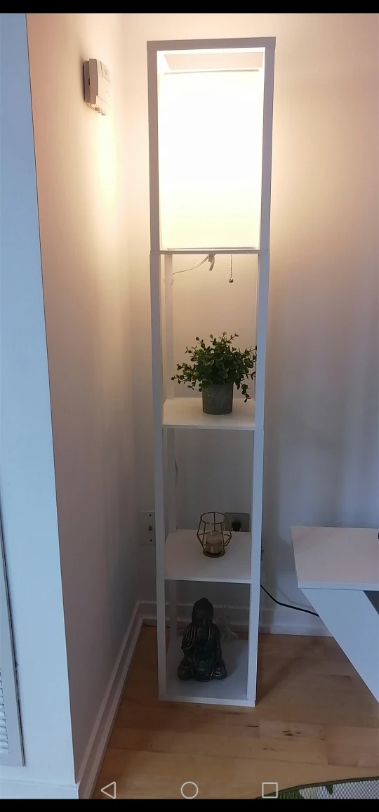 White Floor Lamp with Shelves