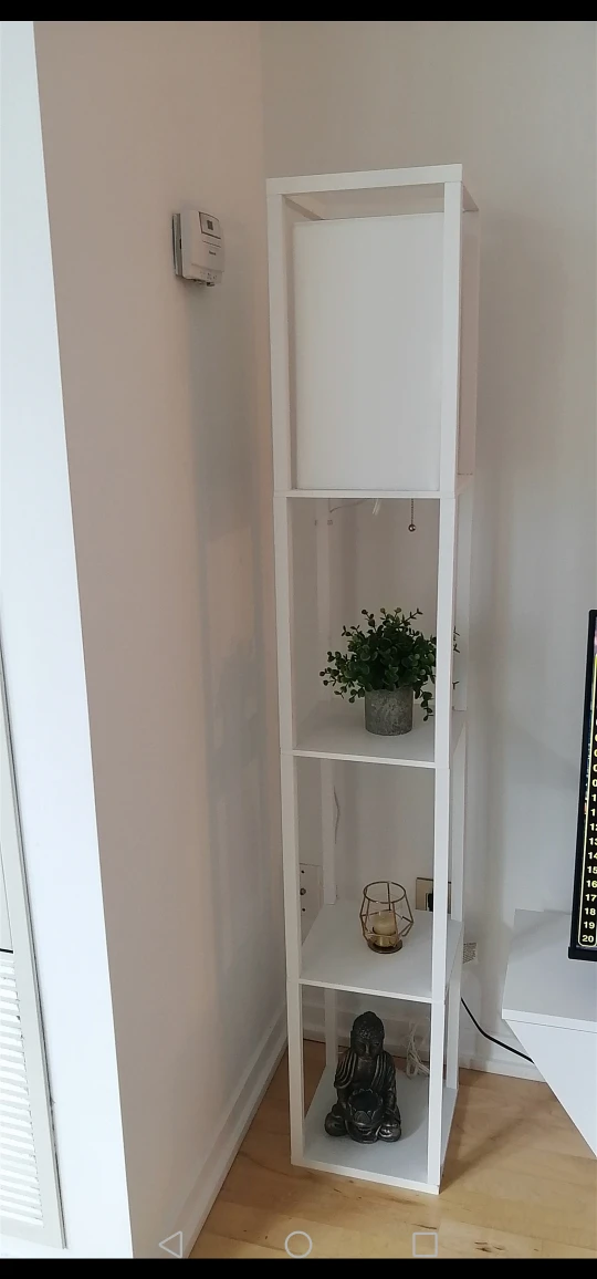 White Floor Lamp with Shelves - photo 2